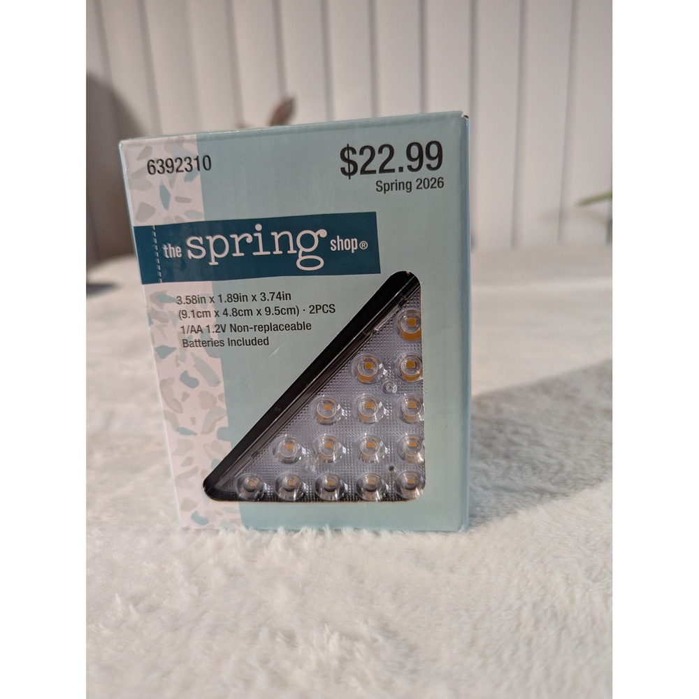 The Spring Shop Solar Outdoor Lights 2PC Blue NIB Triangular LED Deck Fence Path